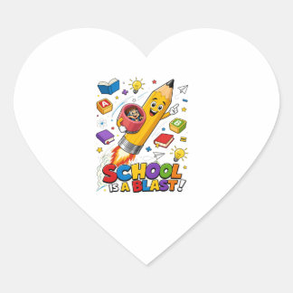 School is a Blast! Fun Learning Adventure Heart Sticker
