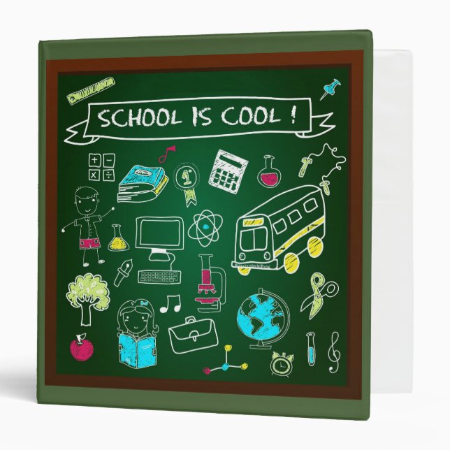 School Is Cool 3 Ring Binder (Front/Inside)