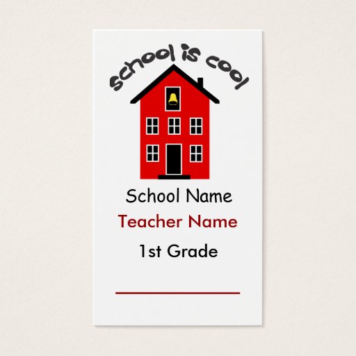 Customizable School is Cool Bookmarks Business Cards