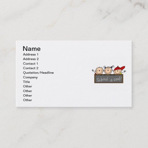 Customizable School is Cool Business Card