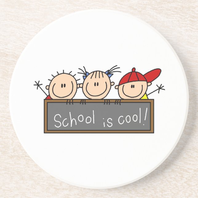 School is Cool Drink Coaster (Front)
