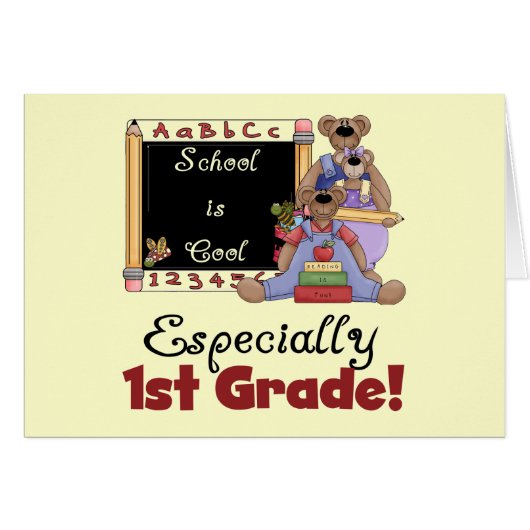 School is Cool Especially 1st Grade Cards (Front Horizontal)
