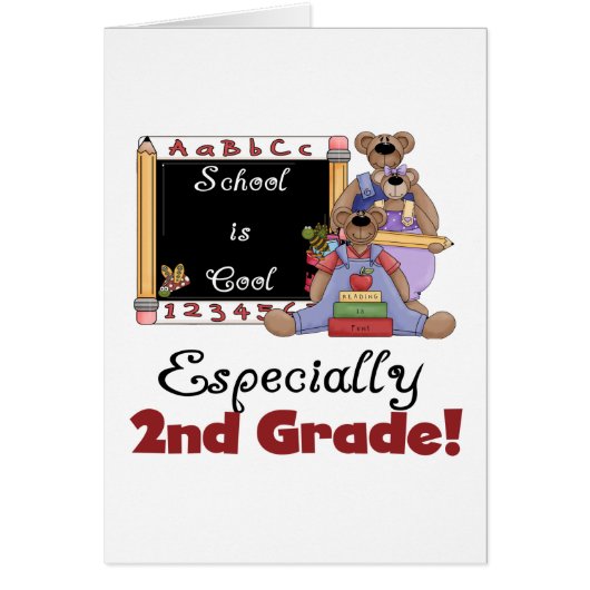 School is Cool Especially 2nd Grade Cards (Front)
