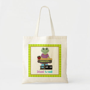 School is cool! Frog at her desk Back to school Tote Bag