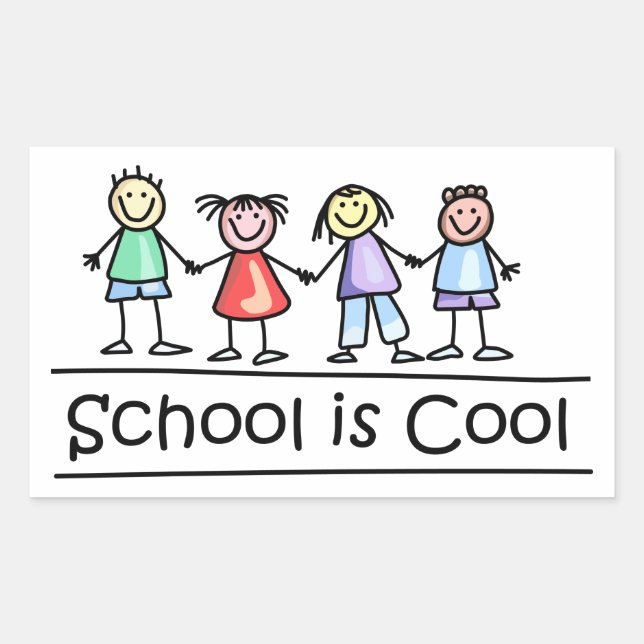 School is Cool Rectangular Sticker (Front)