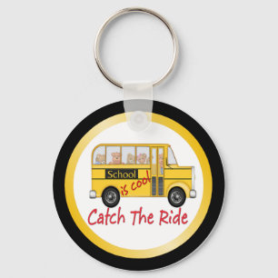 School is Cool School bus Keychain