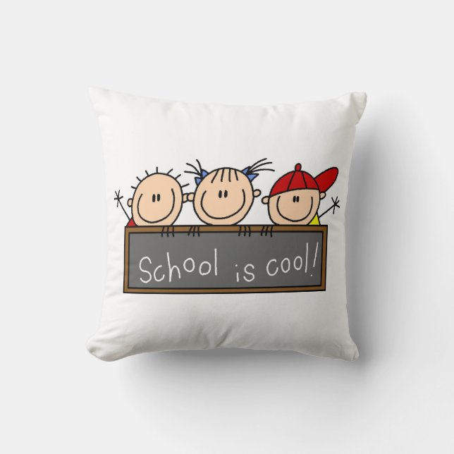School is Cool Throw Pillow (Front)