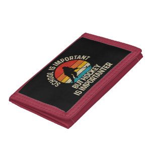 School Is Important But Hockey Is Importanter Funn Tri-fold Wallet