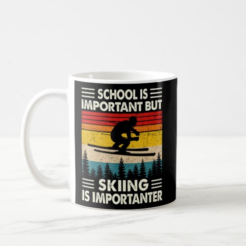 School Is Important But Skiing Is Importanter Retr Coffee Mug