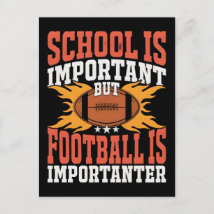 School is Important, Funny American Football  Holiday Postcard