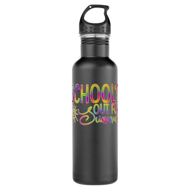 school is out for summer stainless steel water bottle (Front)