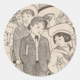 School is Out For The Day Classic Round Sticker