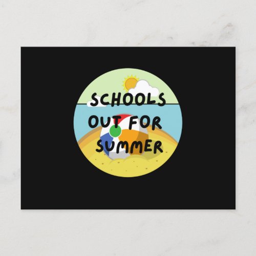 school is out for the summer postcard
