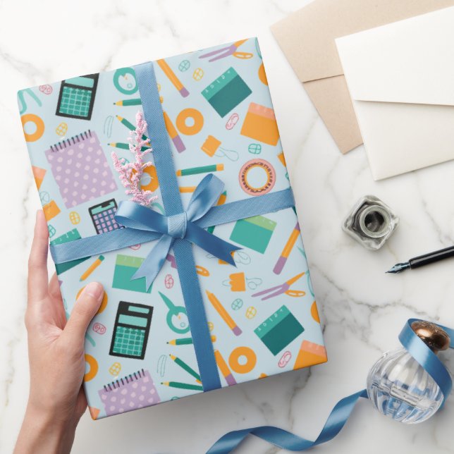 School Items Pattern Wrapping Paper (Gifting)