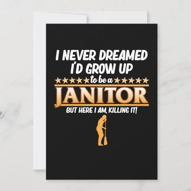 School Janitor Custodian Caretaker Appreciation Gr Thank You Card (Front)