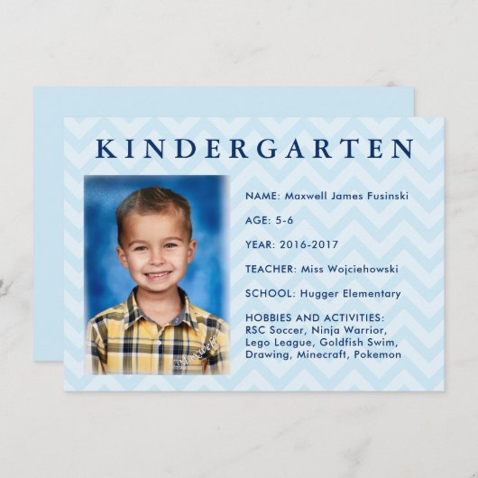 School Keepsake Box Folder Label Cards (Front/Back)