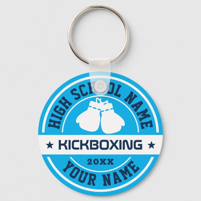 School Kickboxing Kickboxer Custom Color Sports Keychain (Front)