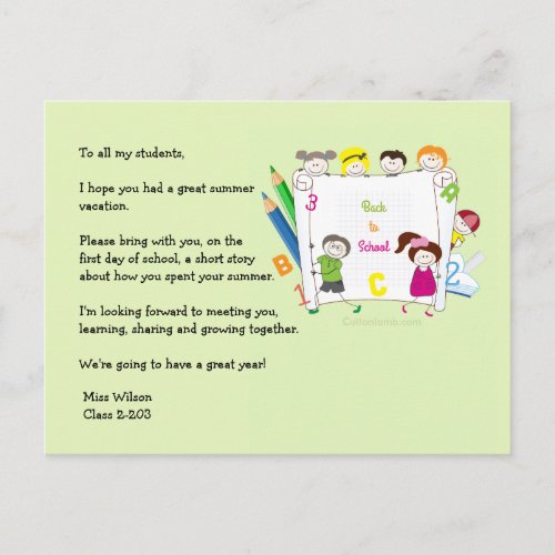 School Kids Teachers Ice Breaker Postcard