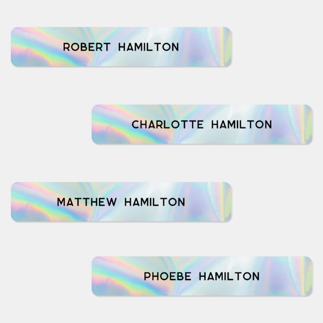 School Kids Waterproof Holographic Bold Name Labels (Group)