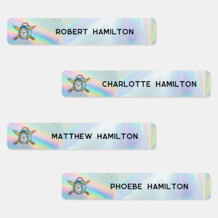 School Kids Waterproof Holographic Clock Motif Labels