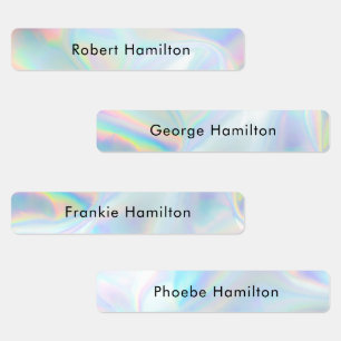 School Kids Waterproof Holographic Name Labels