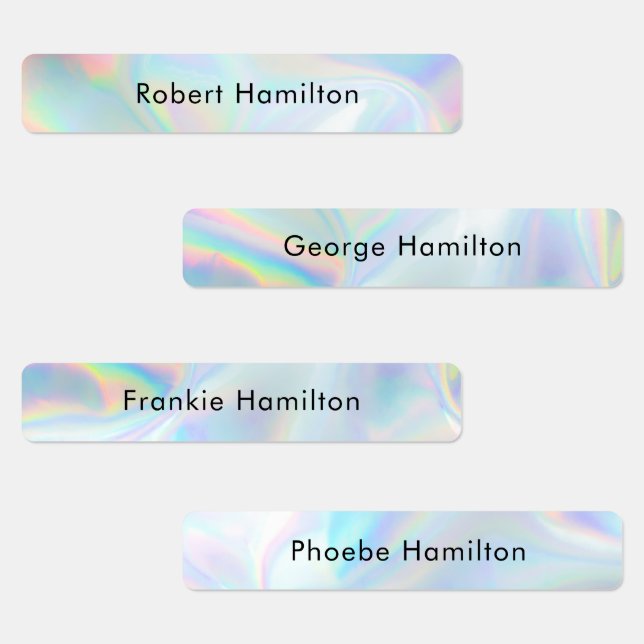 School Kids Waterproof Holographic Name  Labels (Group)