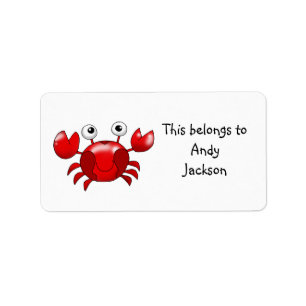 School Labels ( red crab )