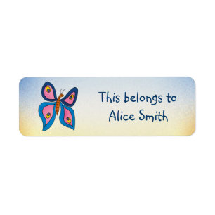 School Labels with butterfly   Our name