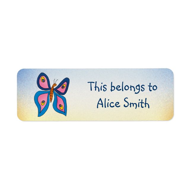 School Labels with butterfly | Our name (Front)