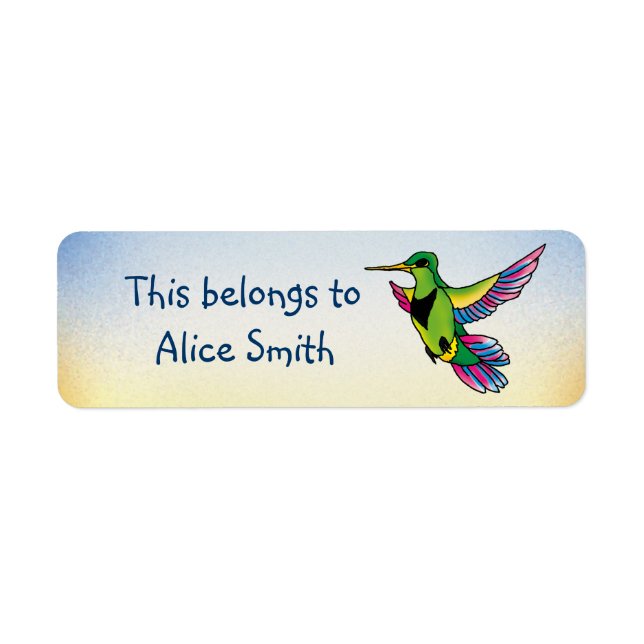 School Labels with little hummingbird (Front)