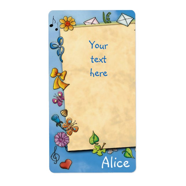 School Labels with your note (Front)