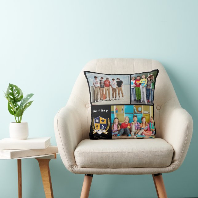 School Leaver Photo Memory Collage class of 2026 Throw Pillow (Chair)