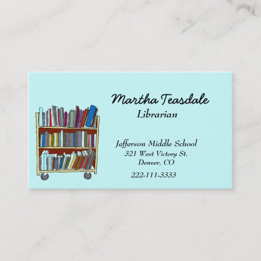 Customizable School Librarian  Business Card