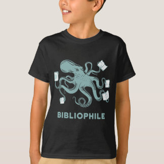 School Librarian Gift Octopus Reading Book Lover T-Shirt