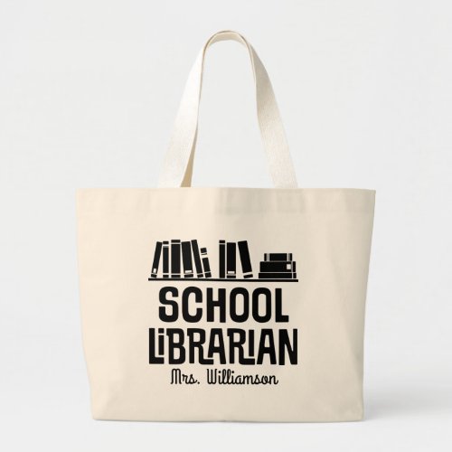 School Librarian Personalized Book Tote Bag