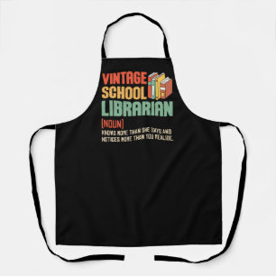School Librarian Pronunciation Funny Apron