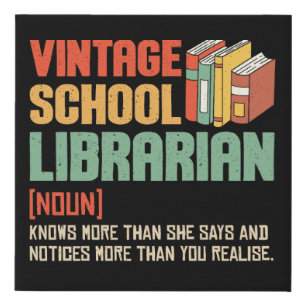 School Librarian Pronunciation Funny Faux Canvas Print
