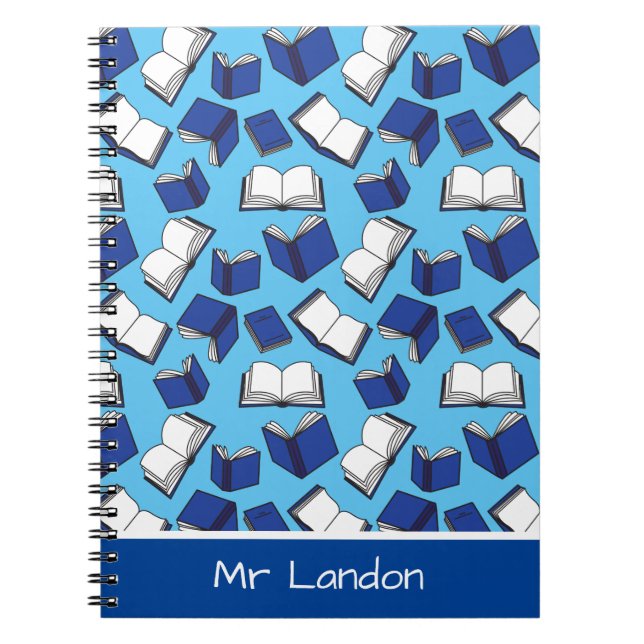 School Librarian Teacher and Bookworm Notebook (Front)