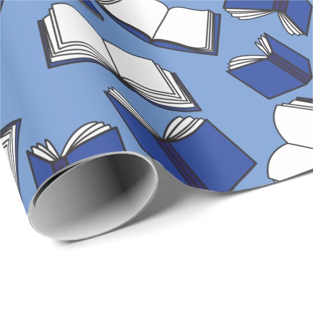 School Librarian Teacher Bookworm Library Books Wrapping Paper (Roll Corner)