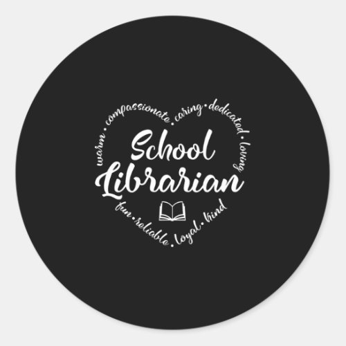 School librarian with books subway art classic round sticker