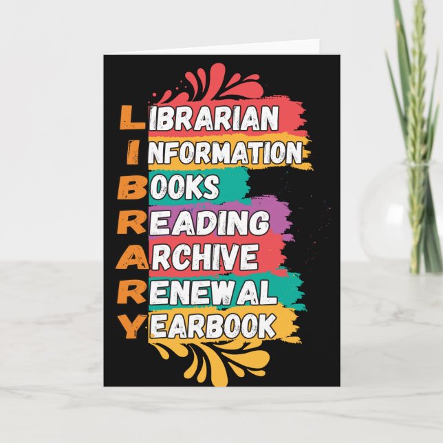 School Library Funny Gift For Librarian Card (Front)