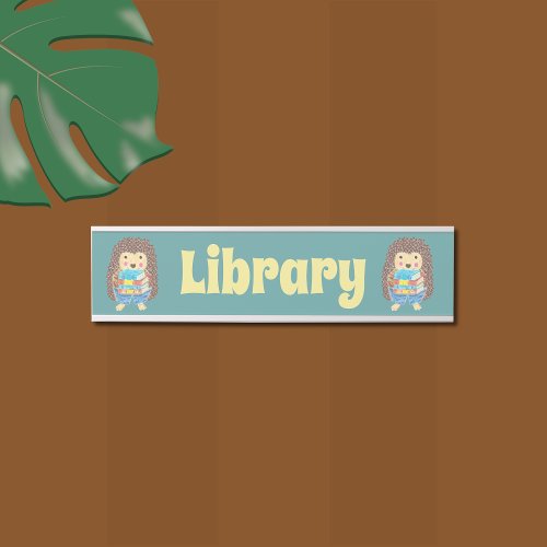 School library hanging name plate
