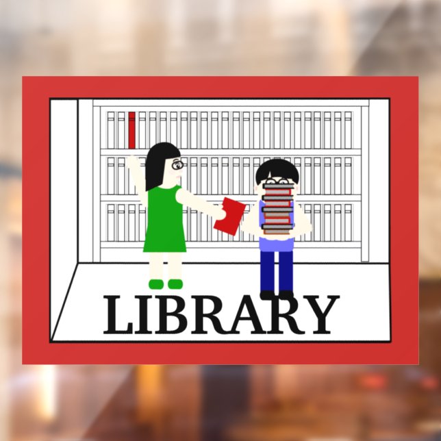School Library Room Sign Window Cling (Sheet 2)