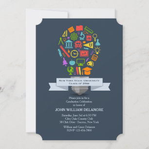 School Light Bulb Graduation Invitation