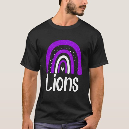 School Lions Mascot Rainbow Lion Sports Spirit T_Shirt