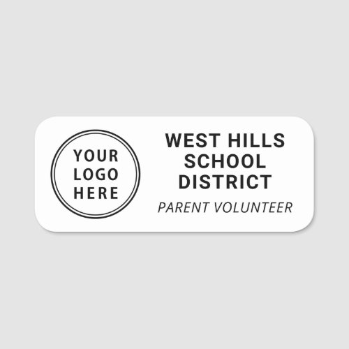 School Logo Parent Volunteer Name Tag