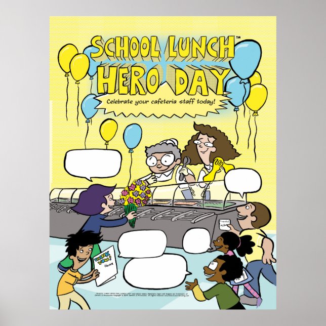 School Lunch Hero Day poster - fill in the bubbles (Front)