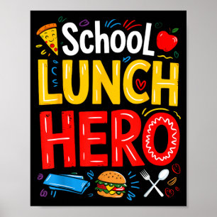 School lunch hero groovy cafeteria workers lunch poster