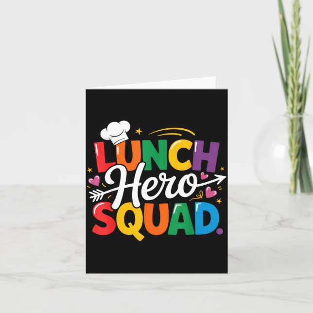 School Lunch Hero Squad Cafeteria Workers Crew Lad Card (Front)