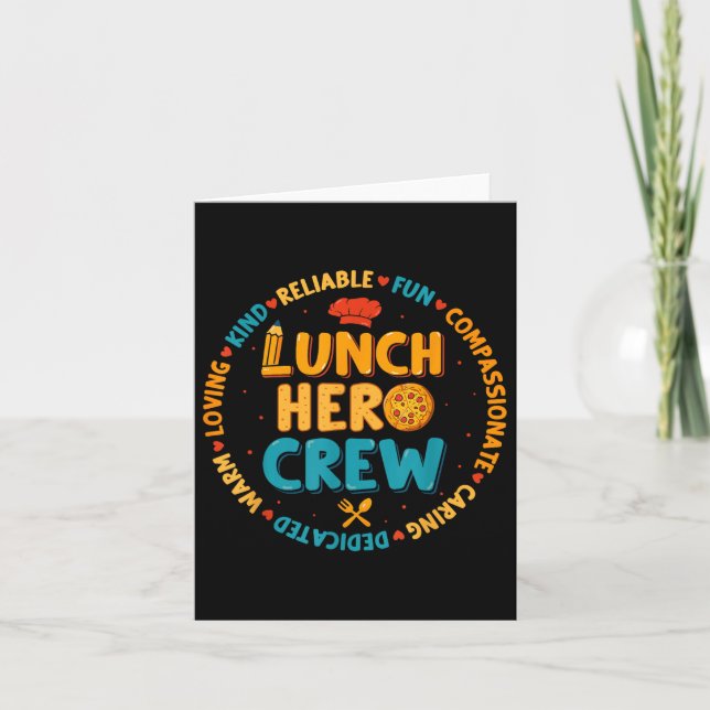 School Lunch Hero Squad Funny Cafeteria Workers Cr Card (Front)